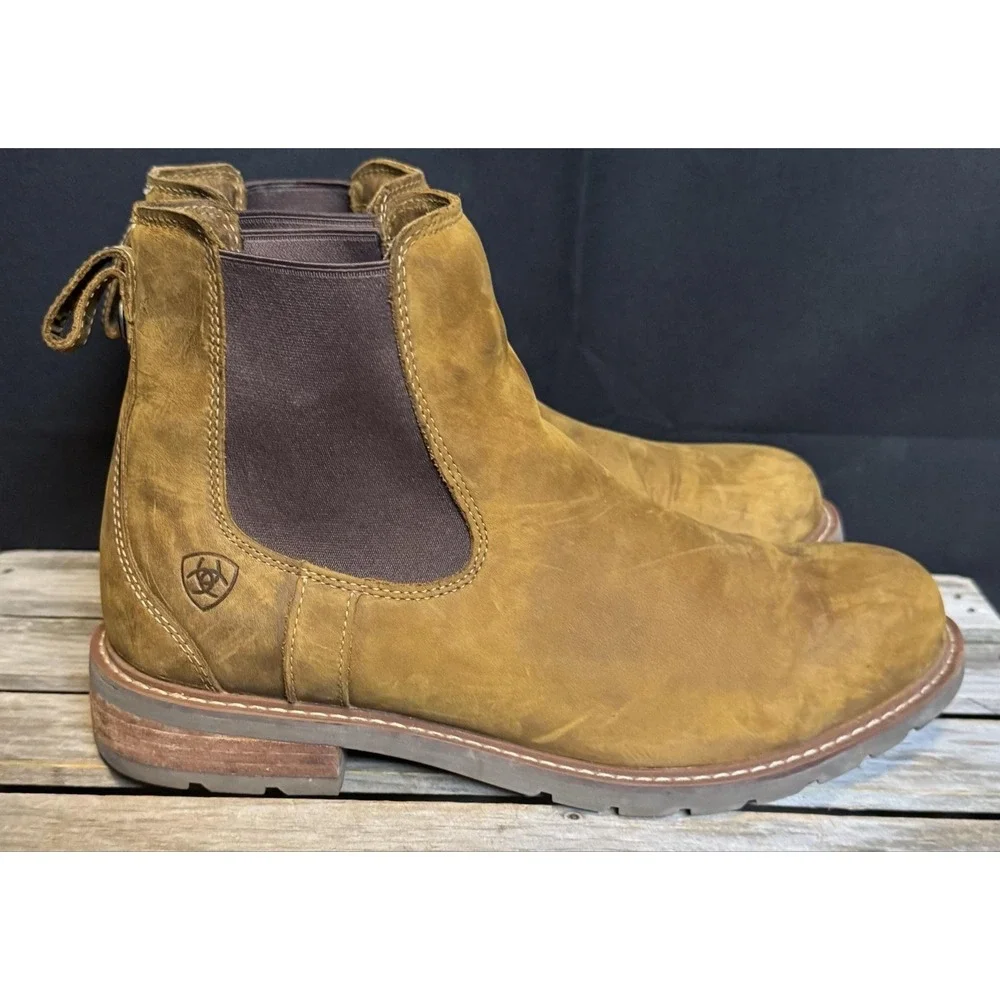 Ariat Boots Mens Size 10D Brown Leather Chelsea Waterproof Work Ankle 10034032